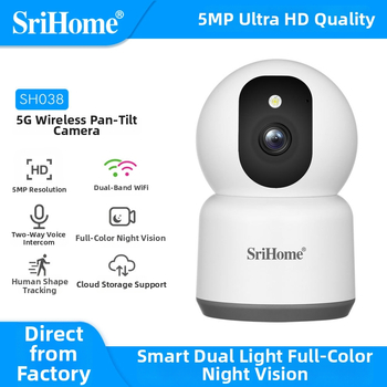 Srihome 5MP HD kamera za nadzor s dvopojasnim Wi-Fi 2.4/5 GHz, 2K bebi monitor