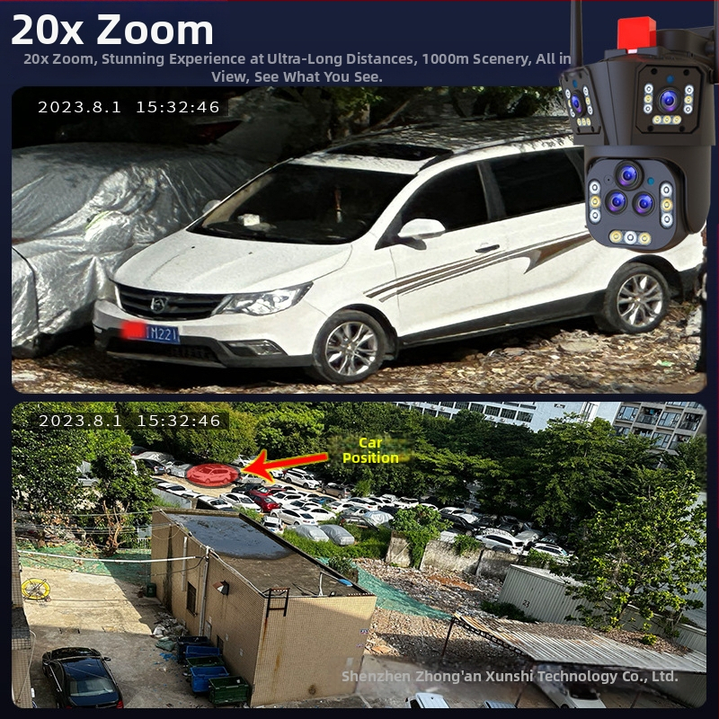 Bežična nadzorna kamera, 4.0 MP, za unutarnju i vanjsku uporabu, PTZ kontrola, domet 100 m.
