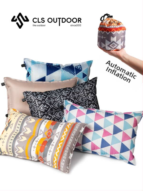 CLS nafukovací vankúš na cestovanie a kempovanie, ručná pumpa, pre 1 osobu, 243 g, materiály: koža, PU a pena s vysokou odolnosťou