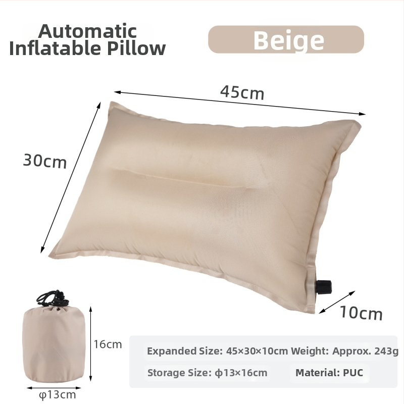 CLS nafukovací vankúš na cestovanie a kempovanie, ručná pumpa, pre 1 osobu, 243 g, materiály: koža, PU a pena s vysokou odolnosťou