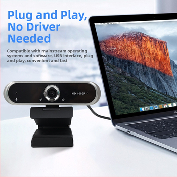 LEDEFU 1080P Konferenčná kamera USB 2.0 s fixným zaostrením, bez ovládača, vstavaný mikrofón, kábel 1,5-2 m