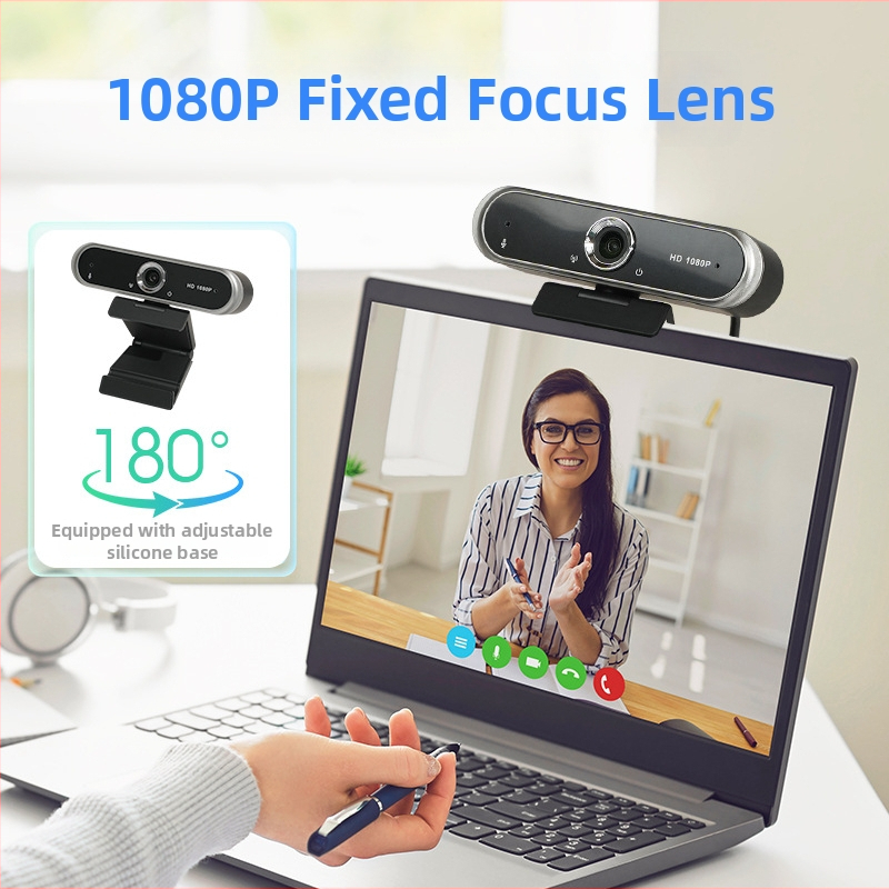 LEDEFU 1080P Konferenčná kamera USB 2.0 s fixným zaostrením, bez ovládača, vstavaný mikrofón, kábel 1,5-2 m