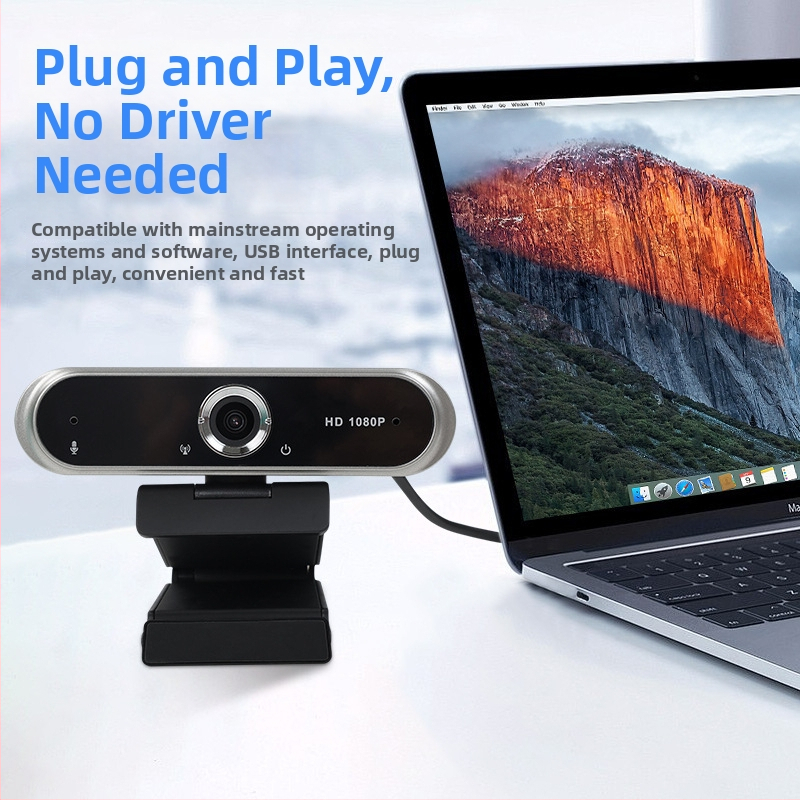 LEDEFU 1080P Konferenčná kamera USB 2.0 s fixným zaostrením, bez ovládača, vstavaný mikrofón, kábel 1,5-2 m