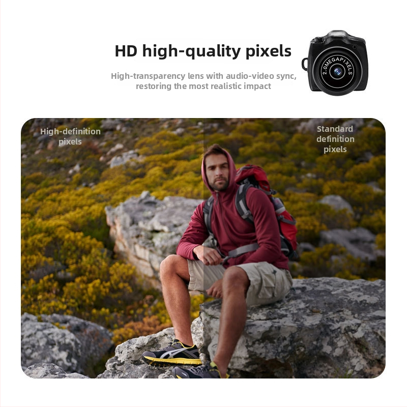 Y2000 kamera pre deti a študentov, mini digitálna športová kamera, nahrávanie videa a fotografovanie, TF karta, do 1 MP, výdrž batérie 1–3 hodiny
