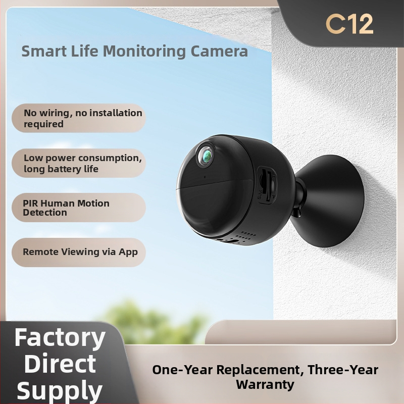 CAMSOY C12 Bezdrôtová Wi‑Fi kamera na dohľad, 3MP/2K, objektív 2.8°, PIR detekcia pohybu, nočné videnie do 10 m, vnútorné použitie