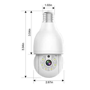 Camera bec E27 cu Wi‑Fi și PTZ, iluminare minimă 0.001 lux, utilizare în interior, alimentare 220V, notificări push