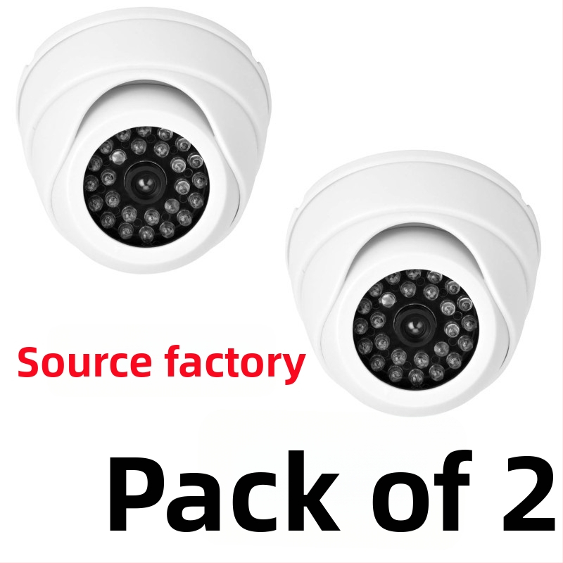 Falošná bezpečnostná kamera so dvomi kamerami a svetlami, rozlíšenie 3MP/2K, 2,4 mm objektív, vnútorné použitie, IR dosah 60 m