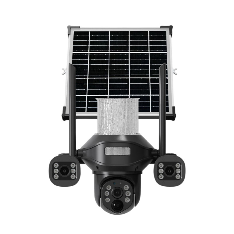 Solarna kamera za dvorište s LED svjetlom, vanjska, noćni vid, daljinsko praćenje i detekcija pokreta