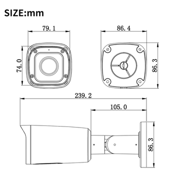 IP kamera s 5x zumom i AI prepoznavanjem lica, PoE (IR domet 30; radna temperatura -10–60°C; metalno kućište; unutarnja/ vanjska upotreba)