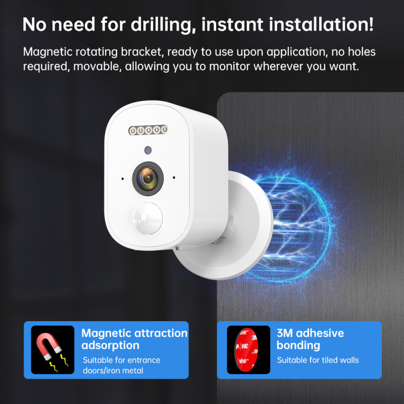 Cameră de rețea cu consum redus de energie, Wi‑Fi și 4G — 1080P, lentilă 4 mm, 0.001 lux iluminare minimă, IR până la 15 m, alimentare 5V