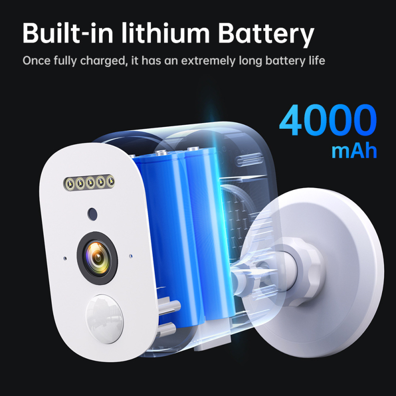 Cameră de rețea cu consum redus de energie, Wi‑Fi și 4G — 1080P, lentilă 4 mm, 0.001 lux iluminare minimă, IR până la 15 m, alimentare 5V