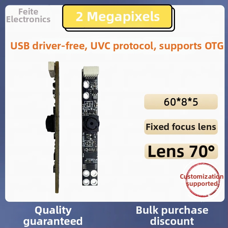Notebooková USB kamera, 2MP, 1600x1200, 30FPS, USB 2.0, bez ovládača
