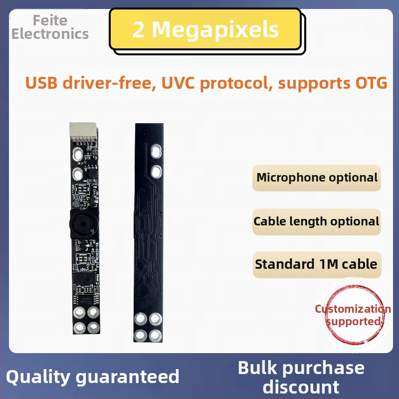 Notebooková USB kamera, 2MP, 1600x1200, 30FPS, USB 2.0, bez ovládača