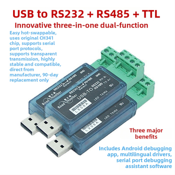 3-u-1 USB konverter RS232/485/TTL, LX08A, dvostrani prijenos, kompatibilan s Windows/Linux/Android