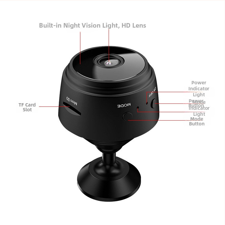 A9 WiFi 1080P домашна охранителна камера с TF карта за съхранение, видео и снимки