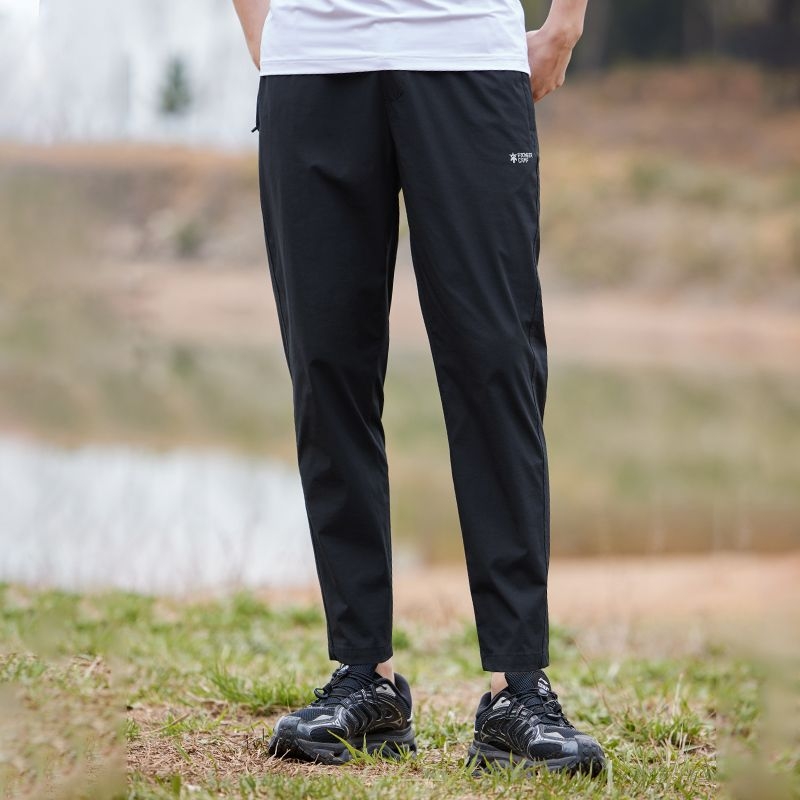 Nylon hlače casual, visokim strukom, zatvaračem, prozračne tkanine, odvode vlagu, ravni kroj