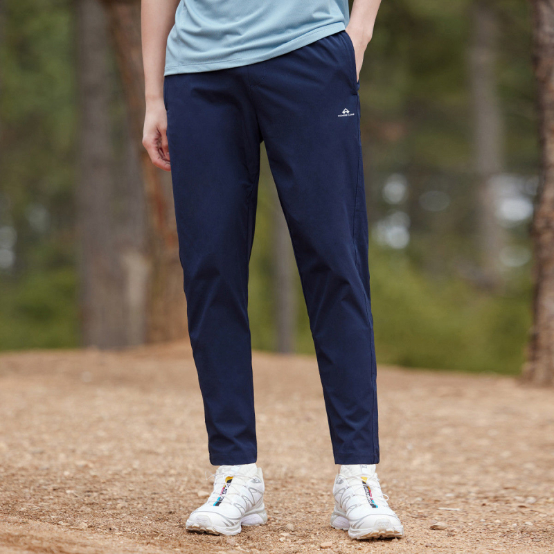 Nylon hlače casual, visokim strukom, zatvaračem, prozračne tkanine, odvode vlagu, ravni kroj