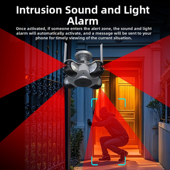 Vonkajšia inteligentná kamera na dohľad s 4 MP, 4 mm objektívom, Wi‑Fi, nočné videnie a ovládanie cez mobilnú aplikáciu