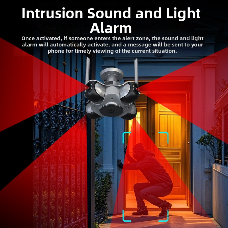 Vonkajšia inteligentná kamera na dohľad s 4 MP, 4 mm objektívom, Wi‑Fi, nočné videnie a ovládanie cez mobilnú aplikáciu