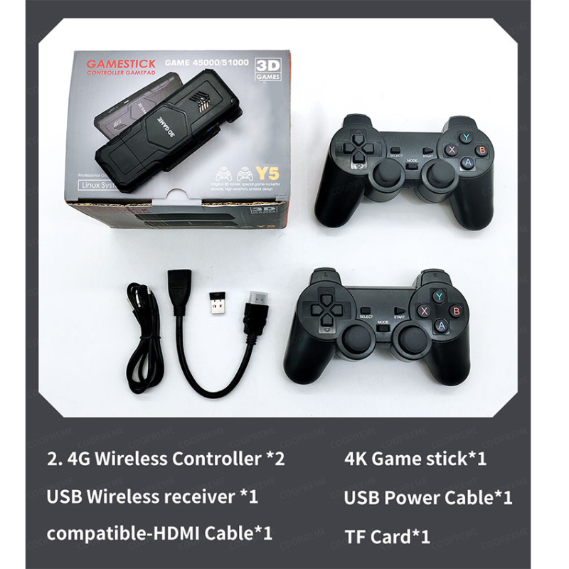 Κονσόλα παιχνιδιών Y5 - PSP εξομοιωτής, HDMI σύνδεση σε τηλεόραση, 4K υποστήριξη, ασύρματο 2.4G multiplayer, ρετρό στυλ