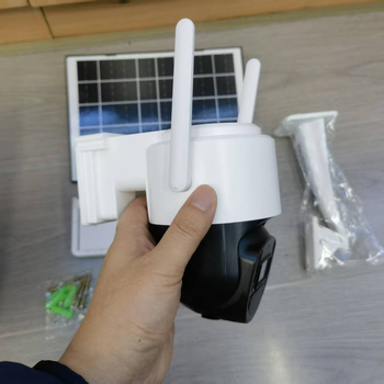 Cameră solară de rețea Okampro, înregistrare 24h, exterior, obiectiv 3,6 mm, ABS