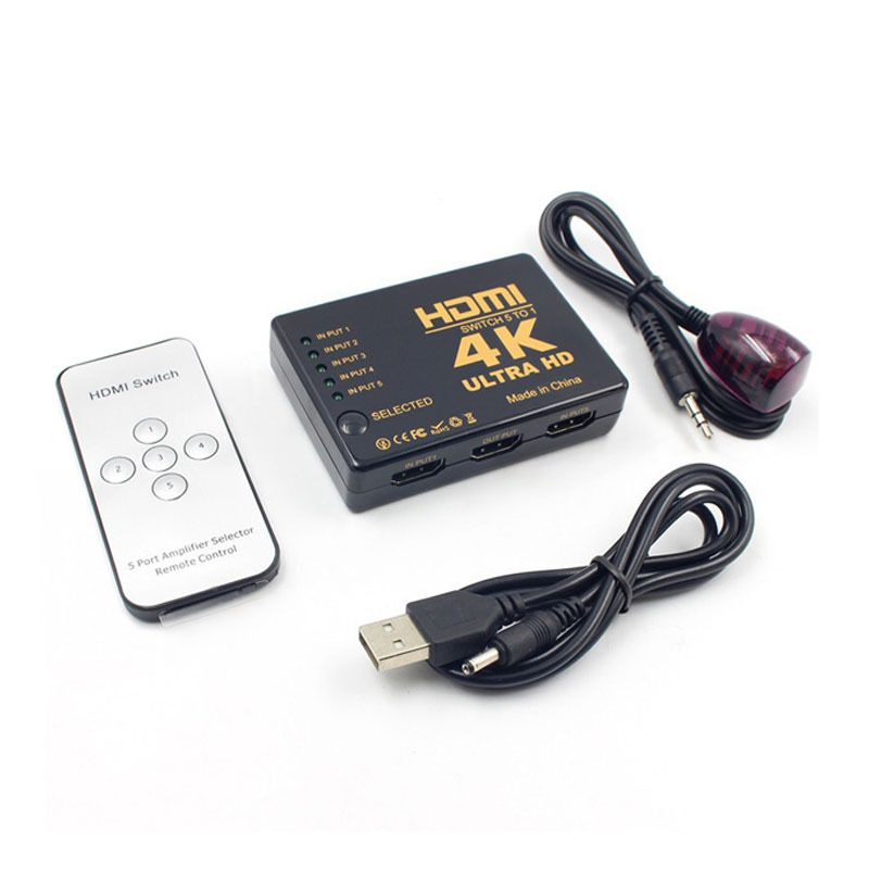 HDMI prekidač 5 u 1, 4K, IR daljinsko upravljanje