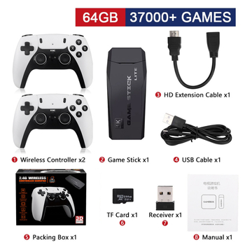 M8Pro kućna gaming konzola — bežična veza, 64 GB memorije, USB sučelje, RPG igre, emulator operativnog sustava