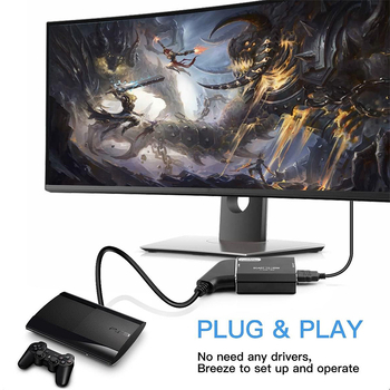 SCART σε HDMI μετατροπέας HA-310A, 1080p/60Hz, για παλιές κονσόλες παιχνιδιών και DVD players, τροφοδοσία USB, περιλαμβάνει μετατροπέα, USB καλώδιο τροφοδοσίας και εγχειρίδιο