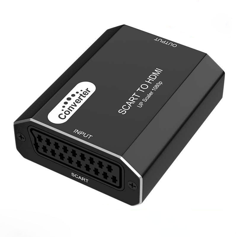 SCART σε HDMI μετατροπέας HA-310A, 1080p/60Hz, για παλιές κονσόλες παιχνιδιών και DVD players, τροφοδοσία USB, περιλαμβάνει μετατροπέα, USB καλώδιο τροφοδοσίας και εγχειρίδιο