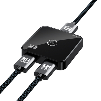 Comutator HDMI AB-HD08, 2 intrări/1 ieșire, HDMI 2.1, 48 Gbps, 4K, Garanție 1 an
