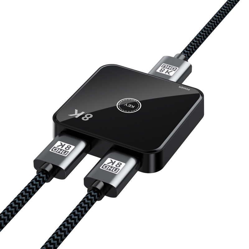 Comutator HDMI AB-HD08, 2 intrări/1 ieșire, HDMI 2.1, 48 Gbps, 4K, Garanție 1 an