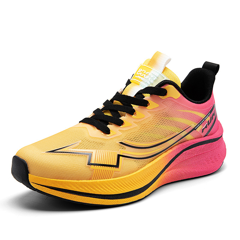 Pantofi sport unisex pentru alergare, cu căptușeală respirabilă; partea superioară din piele sintetică + textil; branță EVA; talpă din cauciuc rezistent la abraziune; închidere cu șireturi în față.