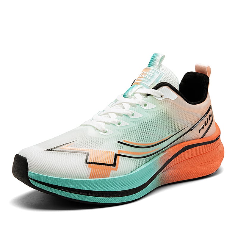 Pantofi sport unisex pentru alergare, cu căptușeală respirabilă; partea superioară din piele sintetică + textil; branță EVA; talpă din cauciuc rezistent la abraziune; închidere cu șireturi în față.