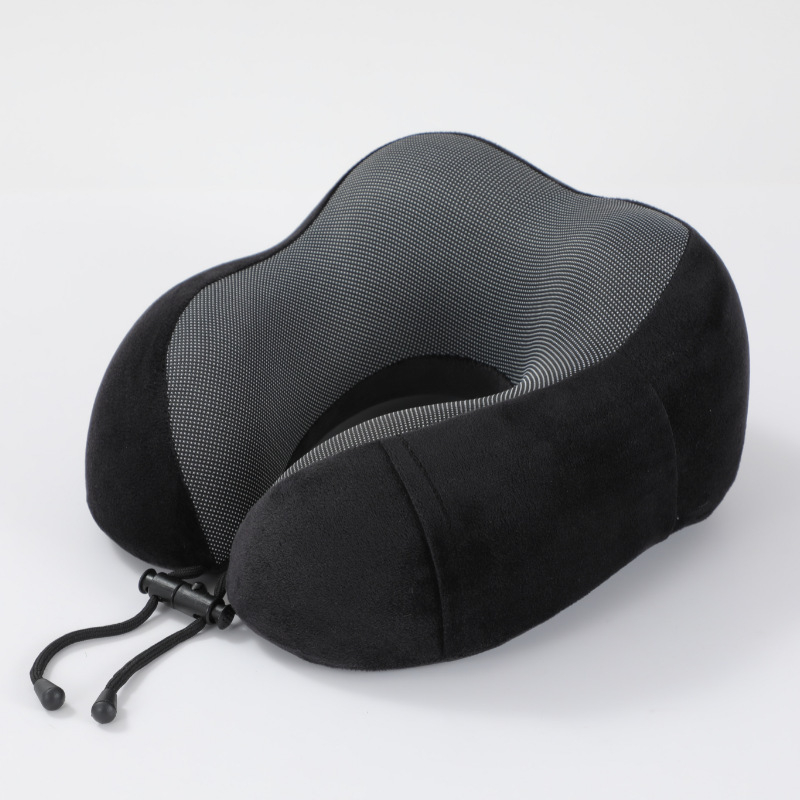 Pernă de gât U, din spumă cu memorie, ușoară și portabilă, logo personalizat, pentru avion și tren, țesătură din fibră magnetică + spandex moale