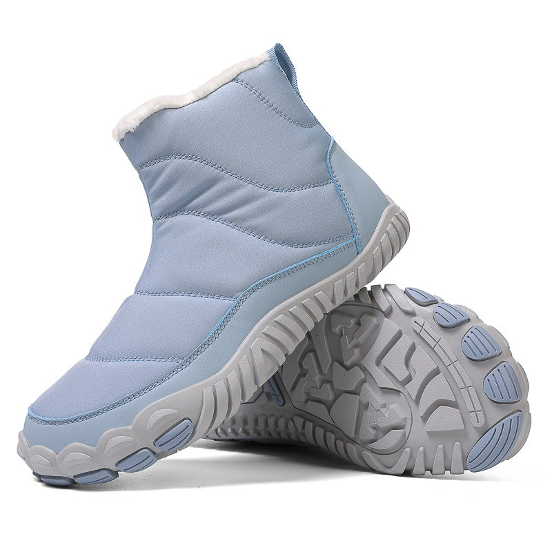 Ghete de drumeție de iarnă, unisex, înalte, căptușite cu fleece, impermeabile, talpă din cauciuc antiderapantă și fermoar lateral
