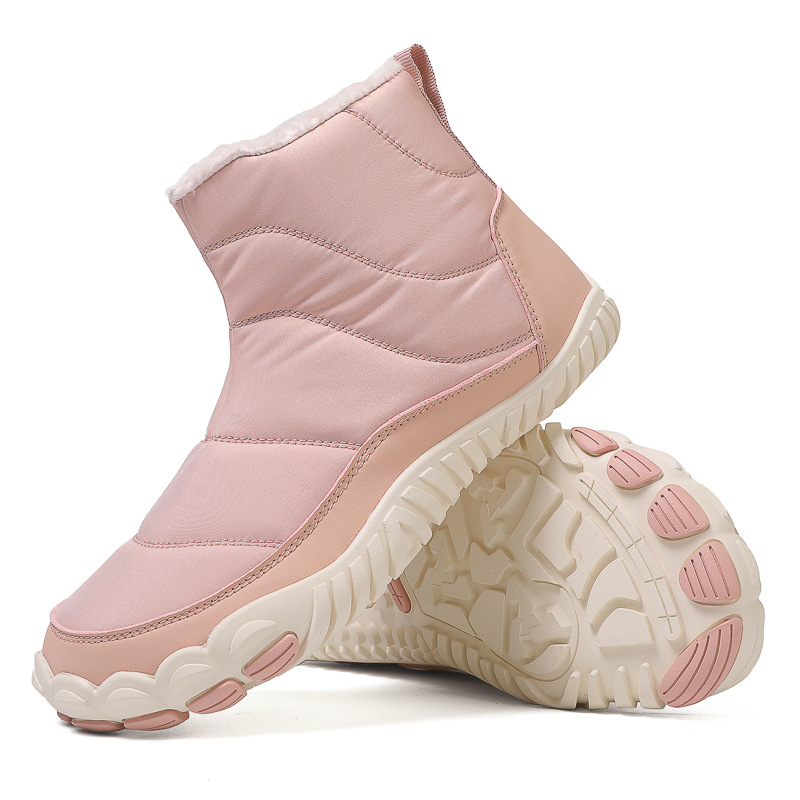 Ghete de drumeție de iarnă, unisex, înalte, căptușite cu fleece, impermeabile, talpă din cauciuc antiderapantă și fermoar lateral