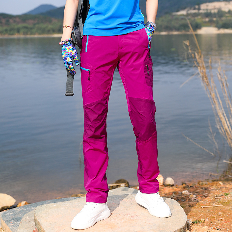 Pantaloni de damă, uscați rapid – țesătură din amestec de fibre chimice, absorbția umezelii, pentru alergare, ciclism, drumeții și camping