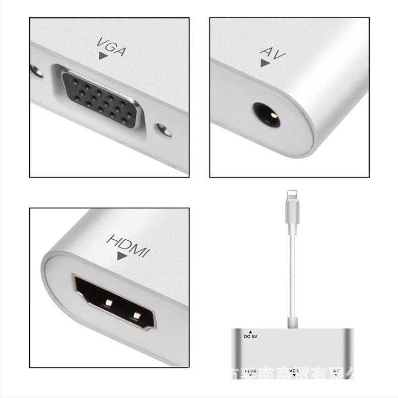 Lightning na HDMI+VGA adaptér pre iPhone – konvertor zobrazenia, 1080P