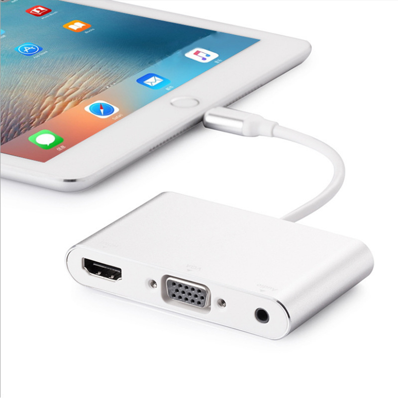 Adaptor Lightning la HDMI+VGA pentru iPhone – Convertor de afișare, 1080P