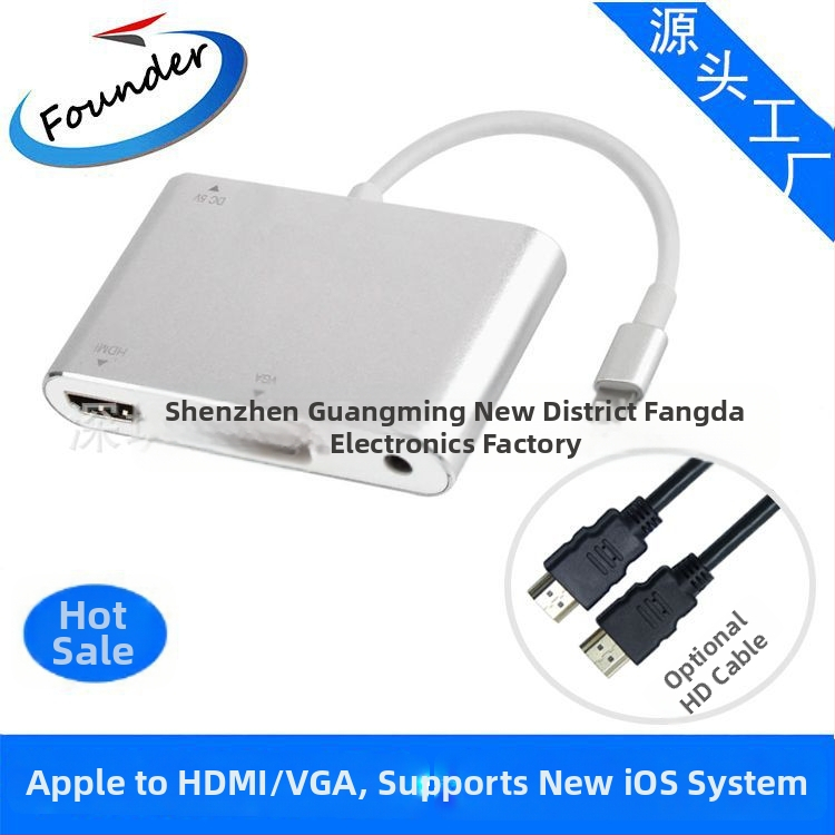 FD-F43 iPhone HDMI i VGA pretvarač — Lightning ulaz, 1080P zrcaljenje na TV-u