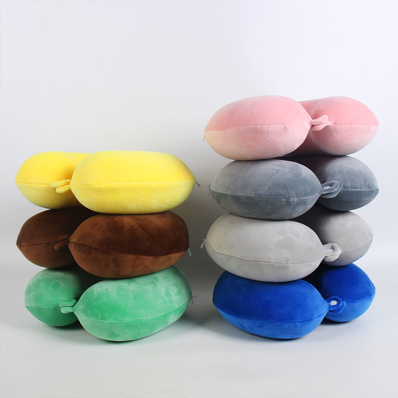 Pernă de gât în formă de U pentru călătorii, cu nucleu din catifea cristal și suport cervical pentru adulți