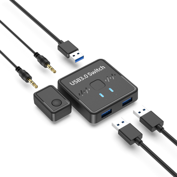 Jian Kunlong Sw301 comutator USB 3.0 pentru imprimantă, tastatură și mouse – 2 intrări la 1 ieșire sau 1 intrare la 2 ieșiri, Windows 7 compatibil