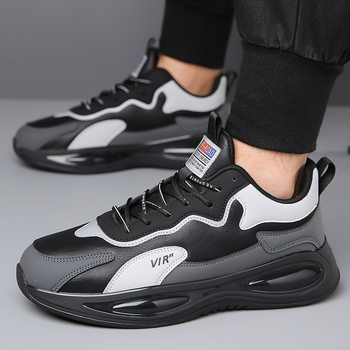 Adidași sport casual pentru bărbați – partea superioară: Super Fiber; talpă: cauciuc; brană: PU; închidere: șireturi; talpă joasă, înălțime toc 3–5 cm