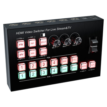 HDMI prekidač za režiju s 4 ulaza i 2 izlaza, Type-C ulaz za snimanje, OSD zaslon, 1080P, model HD-09