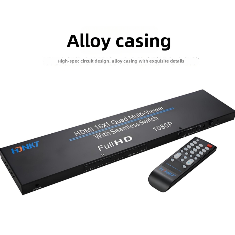 HDMI comutator-distribuitor NK-816, 16x1 intrări într-o ieșire, rezoluție 720p/1080p, gestionare alimentare, pentru divizare ecran și monitorizare securitate