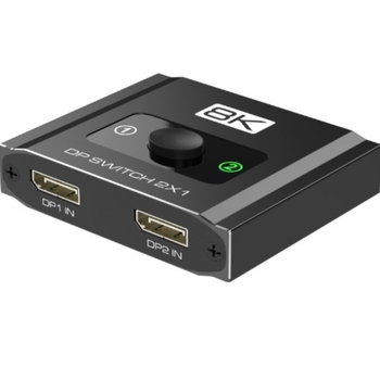 DP 1.4 prekidač, 2 ulaza/1 izlaz, dual-monitor podrška, 8K60Hz/4K144Hz, rezolucija 3840x2160, univerzalna kompatibilnost