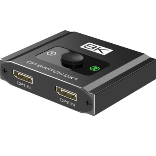 DP 1.4 prekidač, 2 ulaza/1 izlaz, dual-monitor podrška, 8K60Hz/4K144Hz, rezolucija 3840x2160, univerzalna kompatibilnost