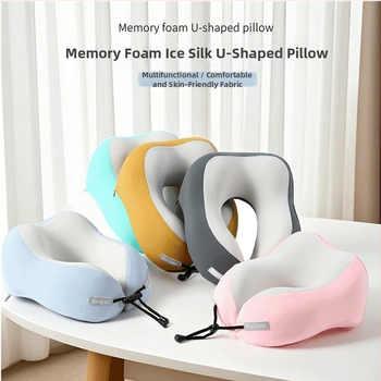 Perne de gât de călătorie în formă U cu spumă cu memorie, material Nylon Ice Silk, Yinwei, Greutate ≤0.5 kg