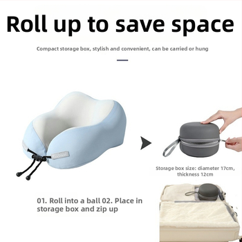 Perne de gât de călătorie în formă U cu spumă cu memorie, material Nylon Ice Silk, Yinwei, Greutate ≤0.5 kg