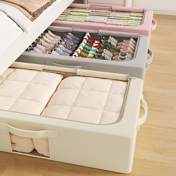 Cutie de depozitare sub pat — țesătură poliester, capacitate 70–80 L, portabilă, model SNX4054